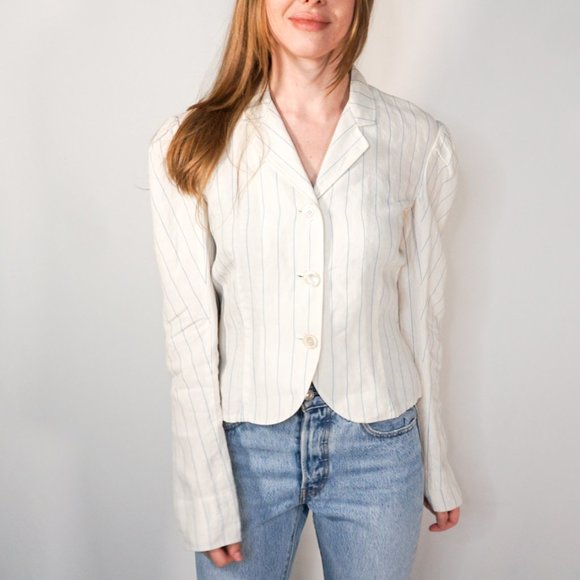 192. RALPH LAUREN Collection Clarissa Linen Striped Jacket NWOT Spring 2011 - Picture 1 of 7